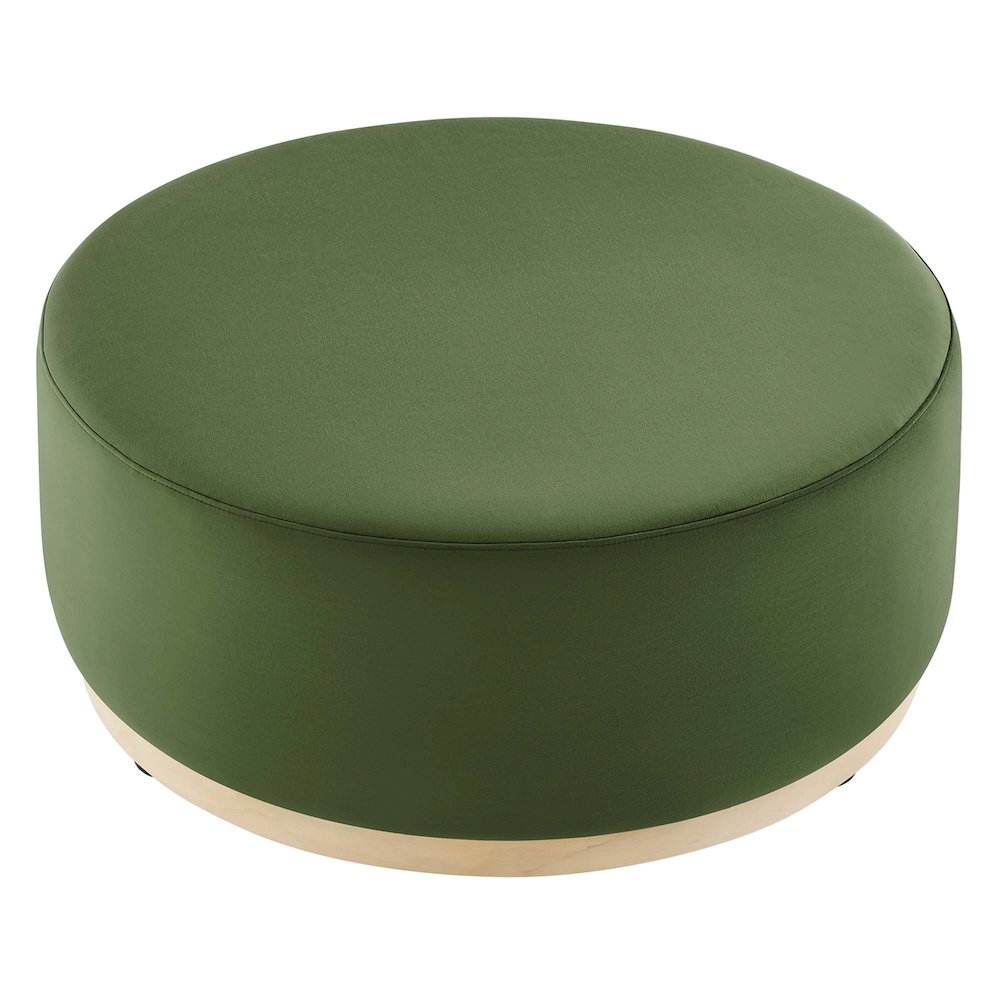 Tilden Large 38" Round Performance Velvet Upholstered Ottoman. Picture 4