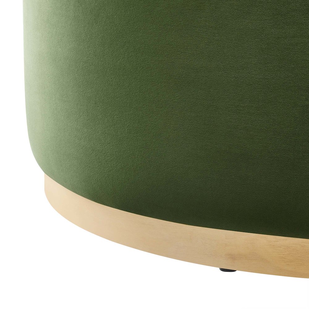 Tilden Large 38" Round Performance Velvet Upholstered Ottoman. Picture 5