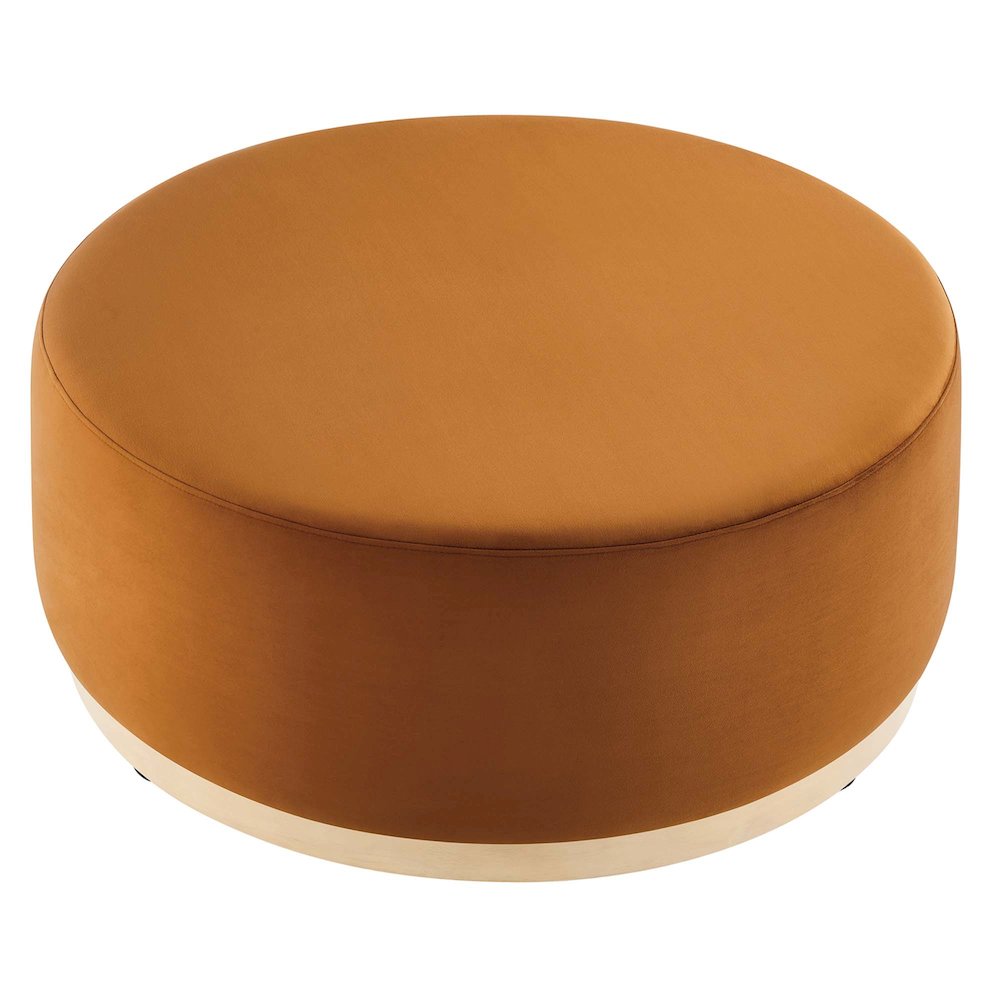 Tilden Large 38" Round Performance Velvet Upholstered Ottoman. Picture 4