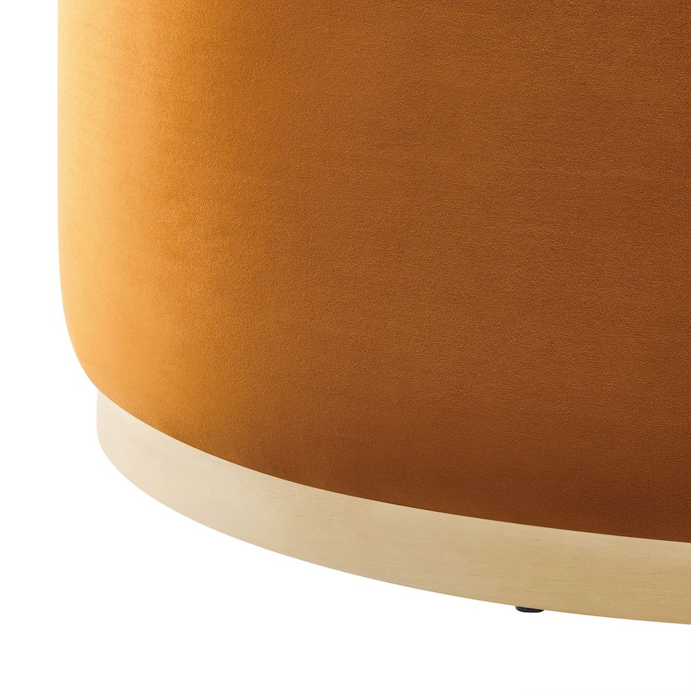 Tilden Large 38" Round Performance Velvet Upholstered Ottoman. Picture 5