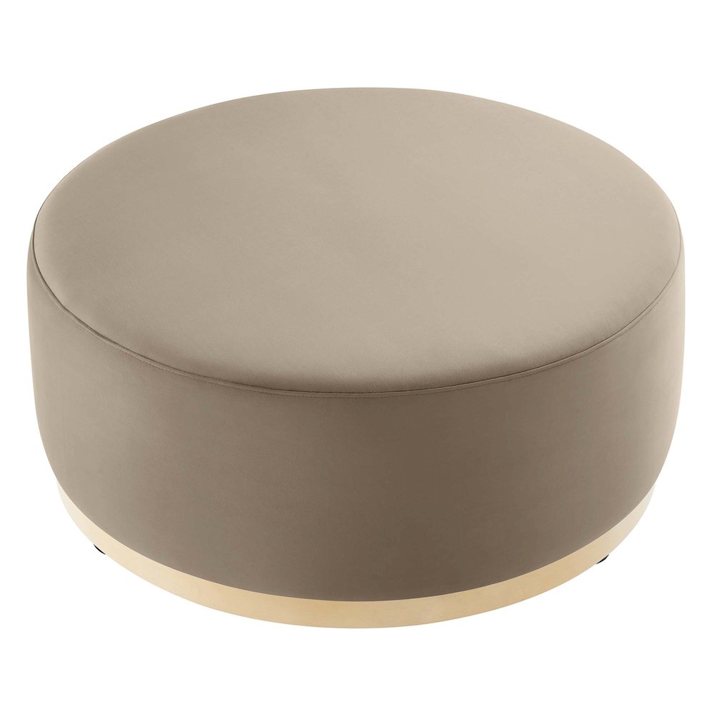 Tilden Large 38" Round Performance Velvet Upholstered Ottoman. Picture 4