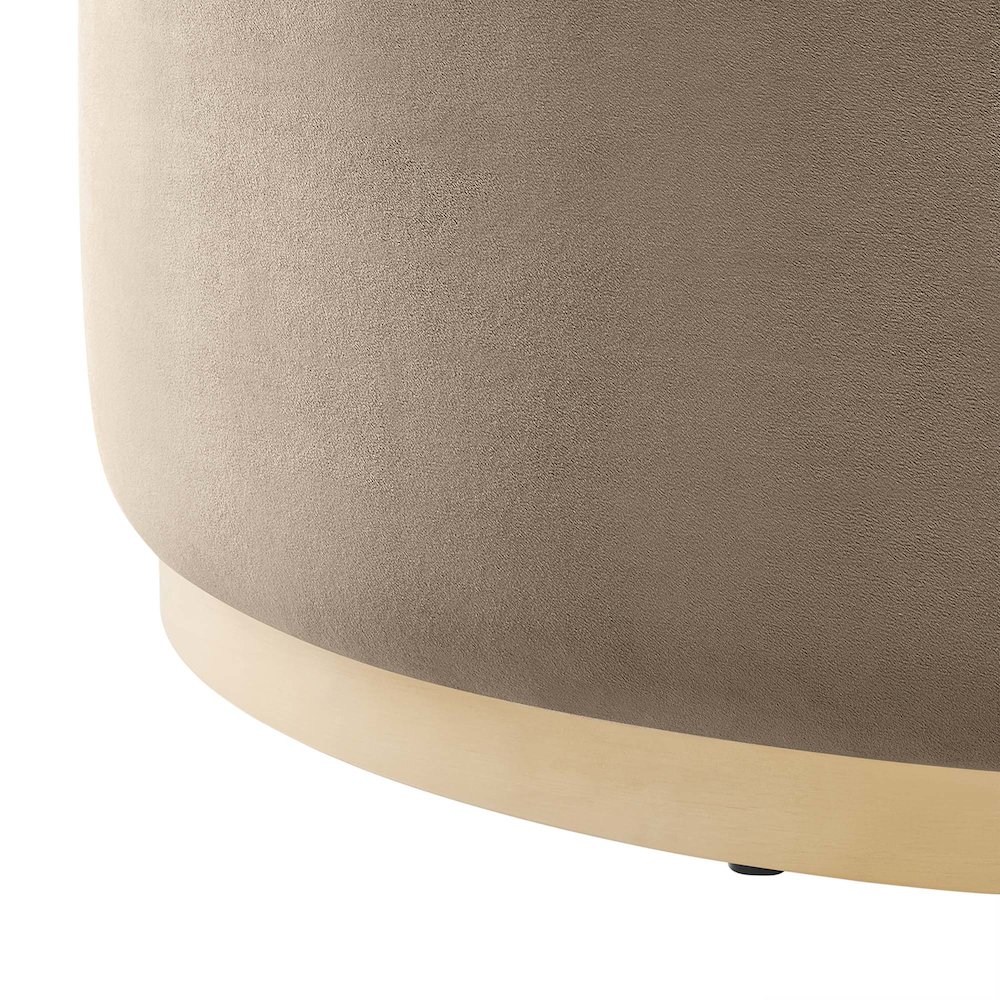 Tilden Large 38" Round Performance Velvet Upholstered Ottoman. Picture 5