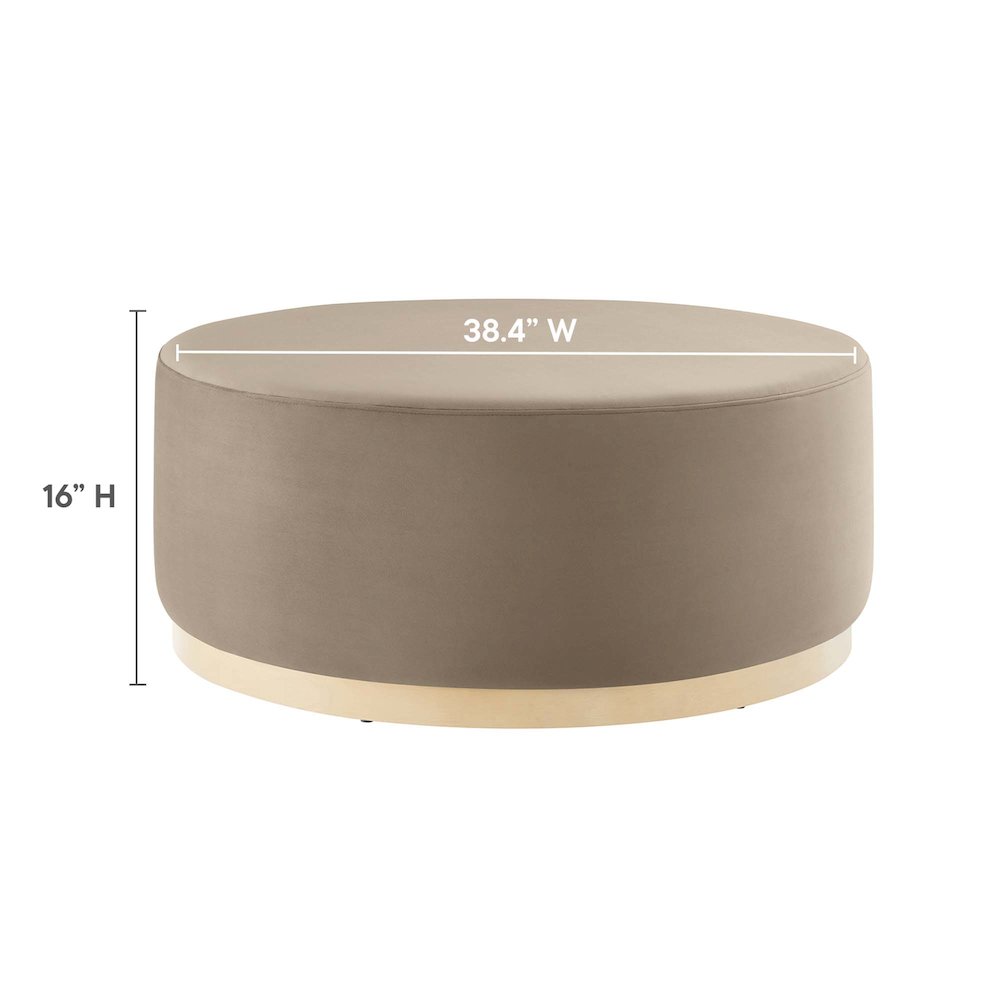 Tilden Large 38" Round Performance Velvet Upholstered Ottoman. Picture 3