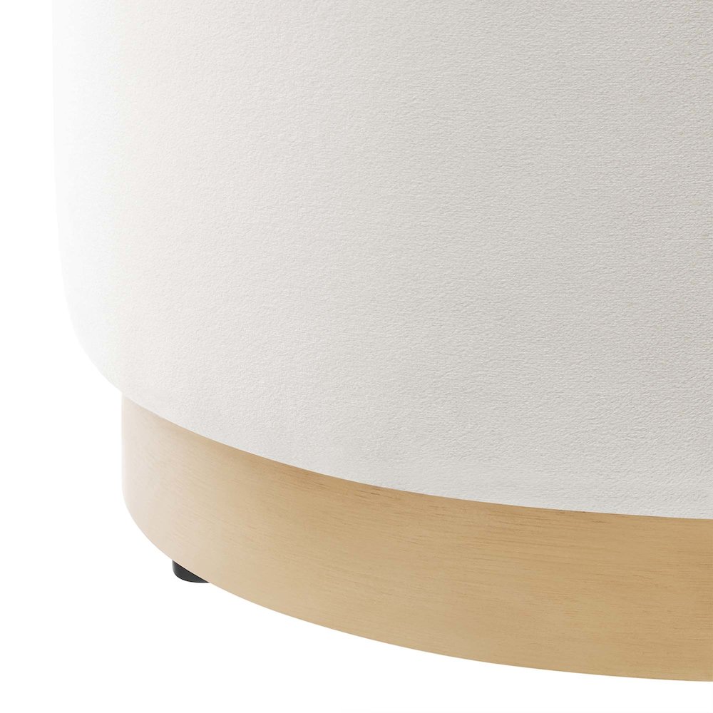Tilden 16" Round Performance Velvet Upholstered Ottoman. Picture 5