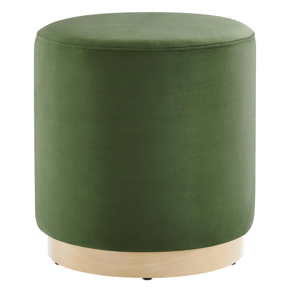 Tilden 16" Round Performance Velvet Upholstered Ottoman. Picture 1
