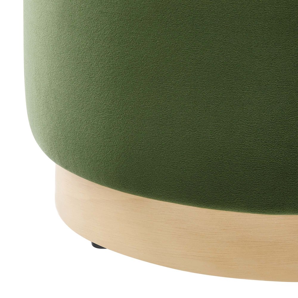 Tilden 16" Round Performance Velvet Upholstered Ottoman. Picture 5