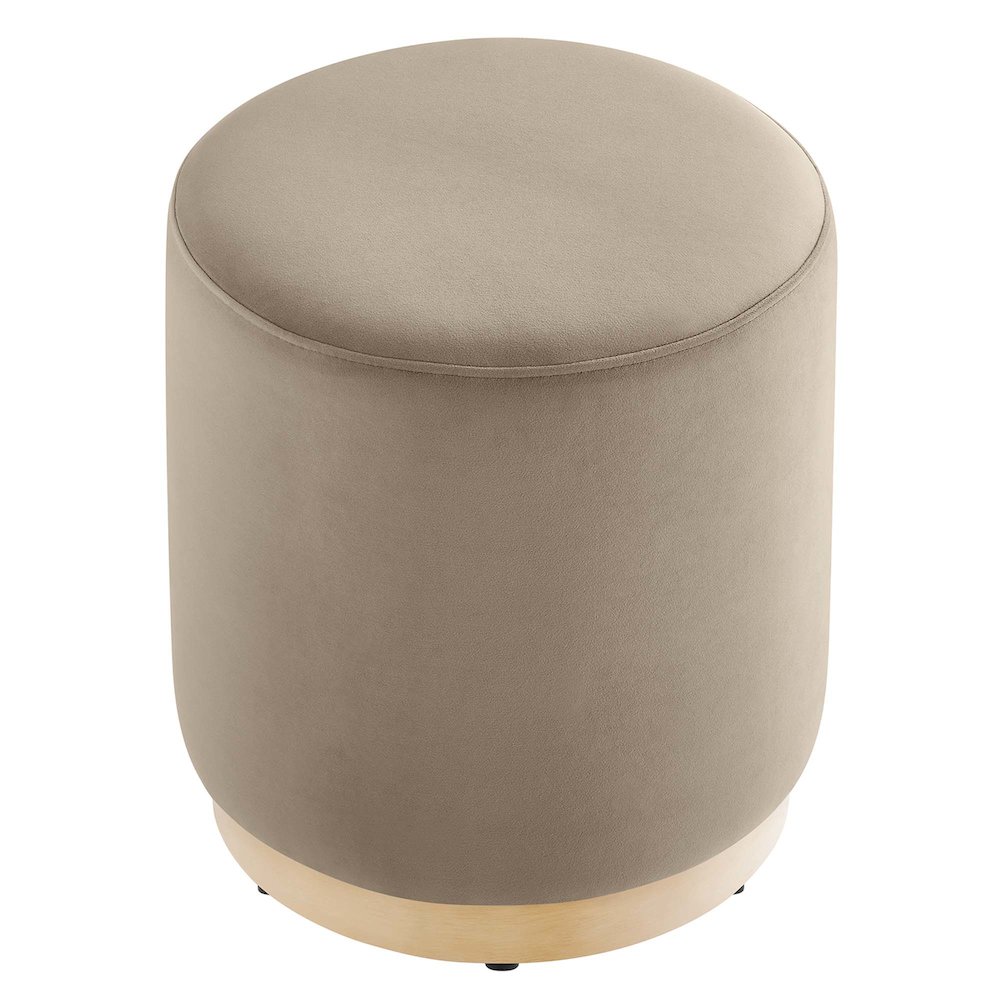 Tilden 16" Round Performance Velvet Upholstered Ottoman. Picture 4