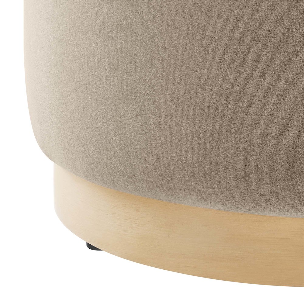 Tilden 16" Round Performance Velvet Upholstered Ottoman. Picture 5
