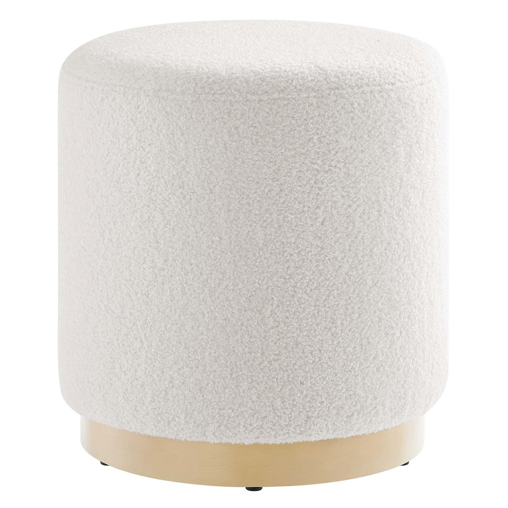 Tilden 16" Round Sherpa Upholstered Ottoman. Picture 1