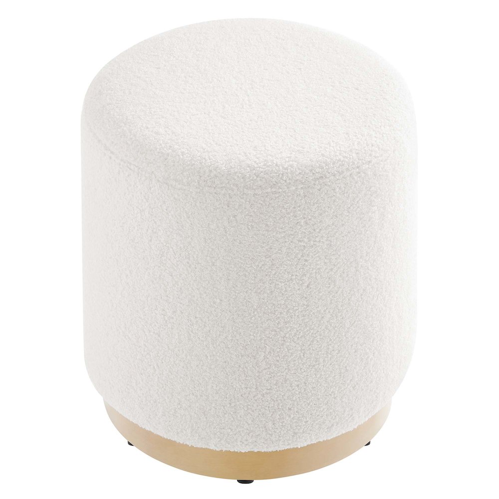 Tilden 16" Round Sherpa Upholstered Ottoman. Picture 4