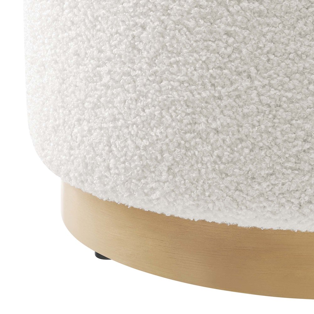 Tilden 16" Round Sherpa Upholstered Ottoman. Picture 5