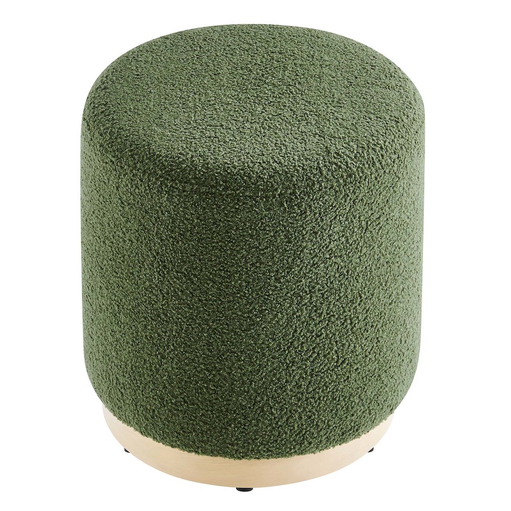 Tilden 16" Round Sherpa Upholstered Ottoman. Picture 4
