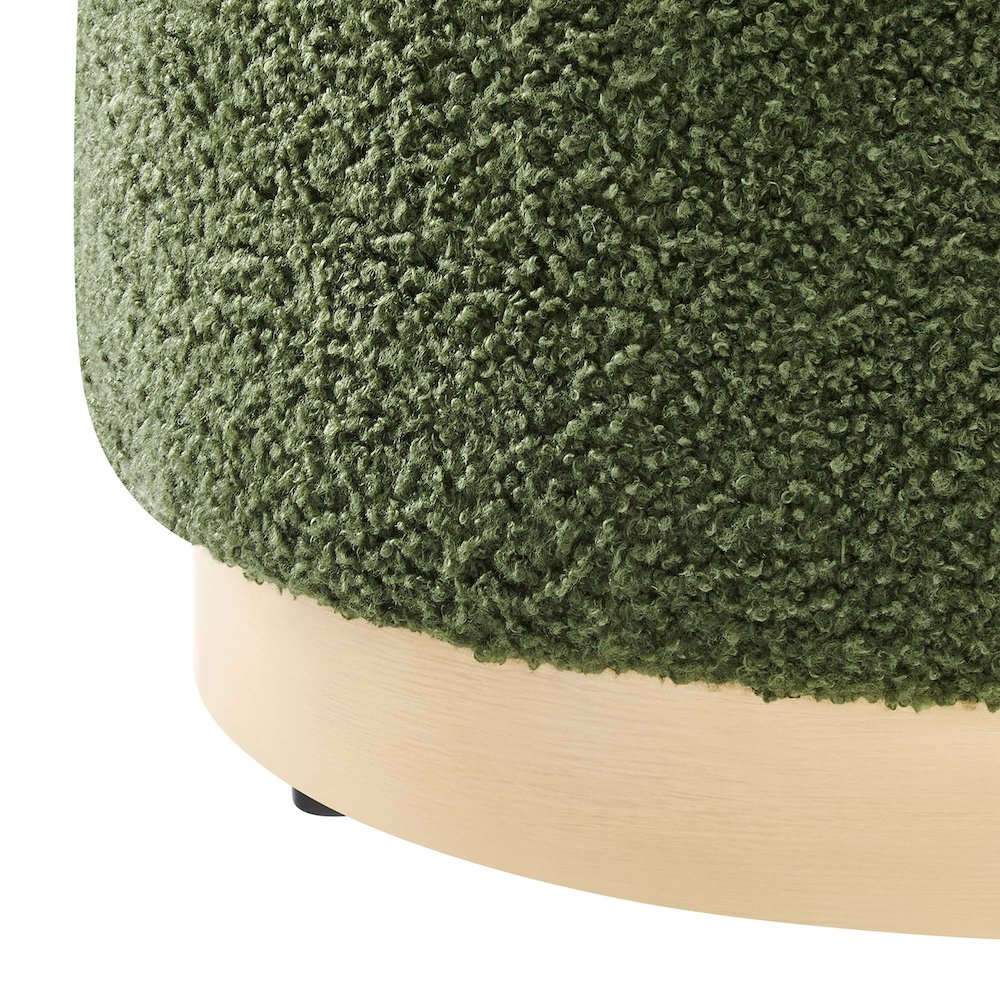 Tilden 16" Round Sherpa Upholstered Ottoman. Picture 5