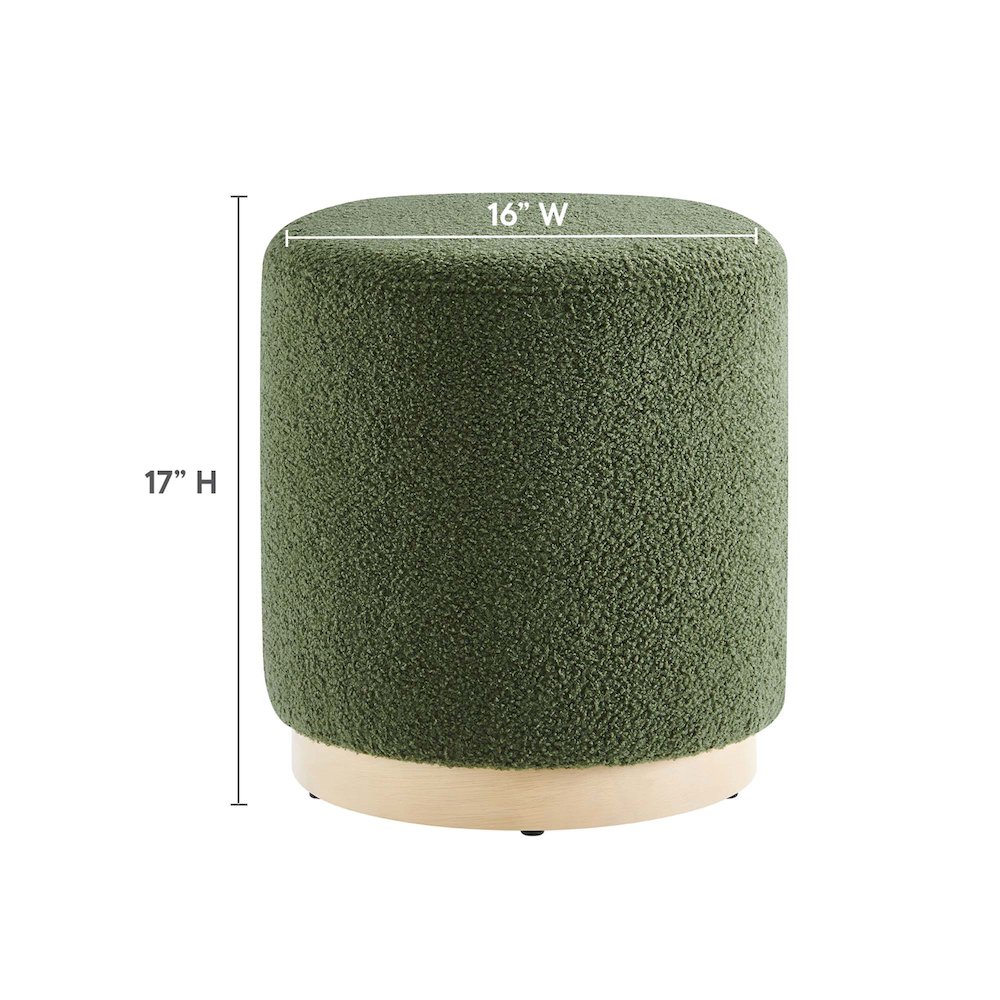 Tilden 16" Round Sherpa Upholstered Ottoman. Picture 3
