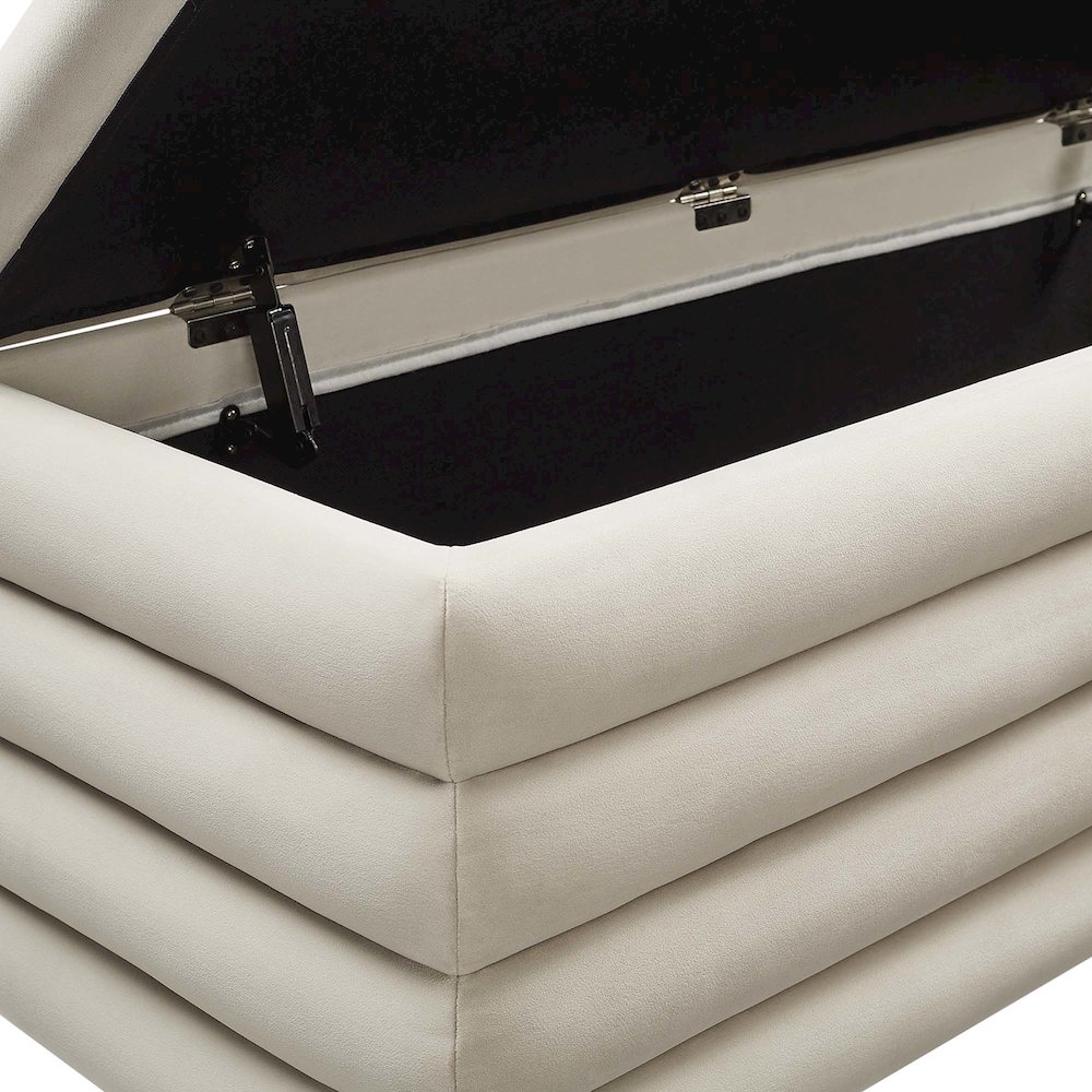 Mezzo Upholstered Performance Velvet Storage Bench. Picture 7