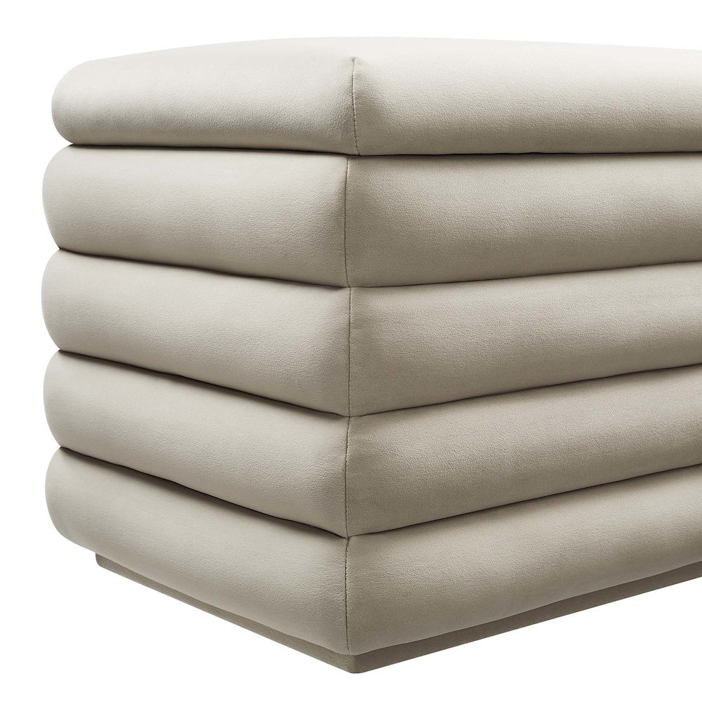 Mezzo Upholstered Performance Velvet Storage Bench. Picture 8
