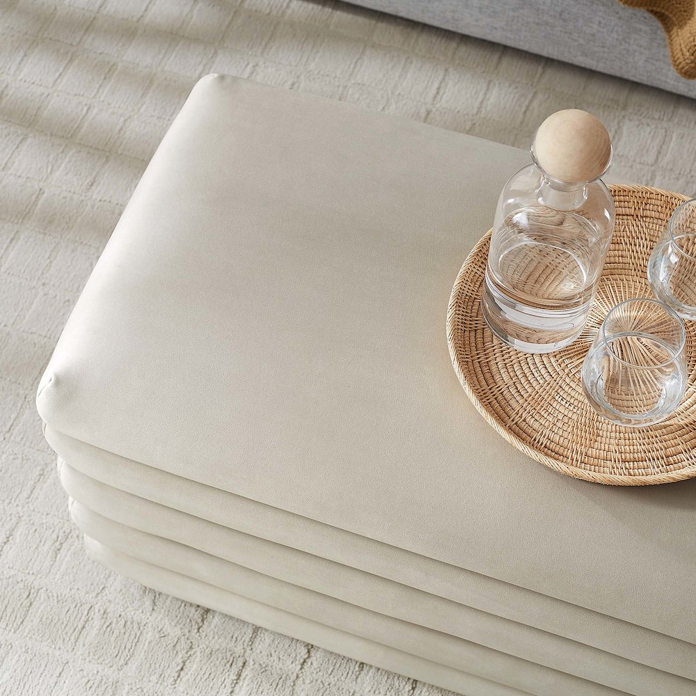 Mezzo Upholstered Performance Velvet Storage Bench. Picture 11