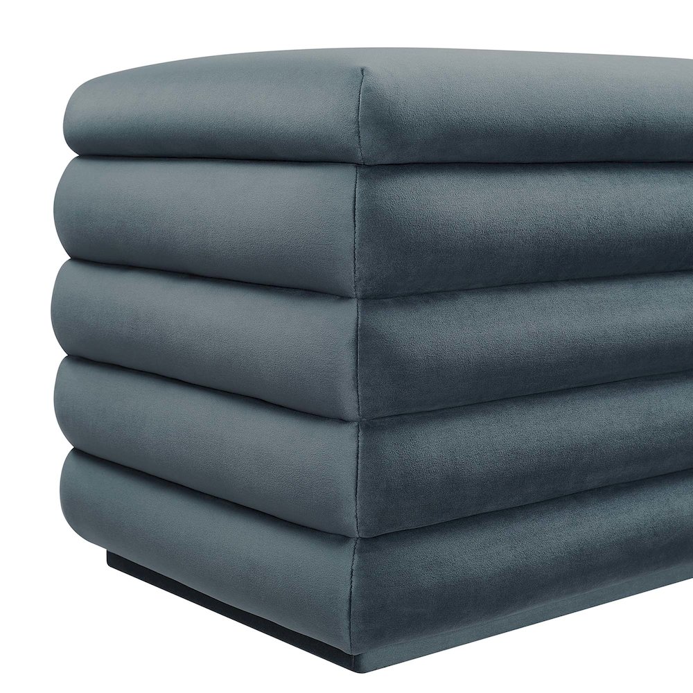 Mezzo Upholstered Performance Velvet Storage Bench. Picture 8