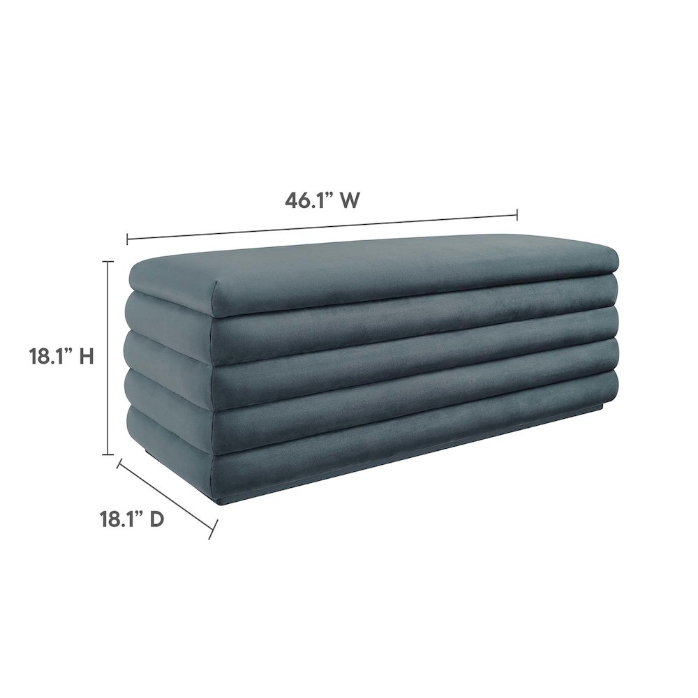 Mezzo Upholstered Performance Velvet Storage Bench. Picture 3