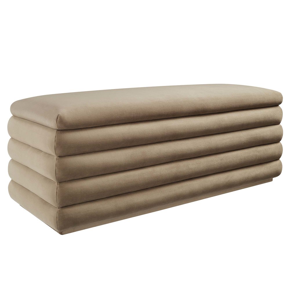 Mezzo Upholstered Performance Velvet Storage Bench. Picture 1