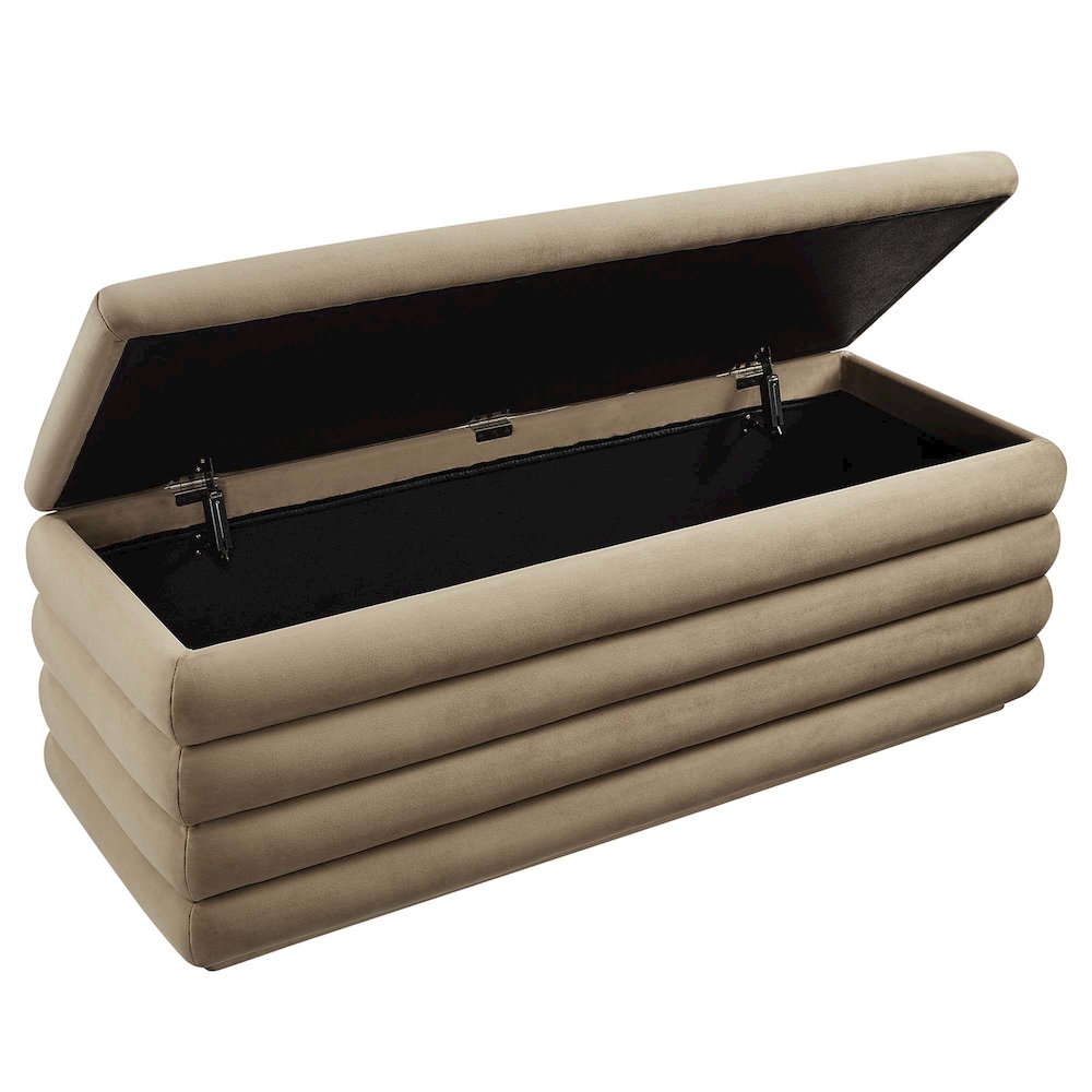 Mezzo Upholstered Performance Velvet Storage Bench. Picture 6