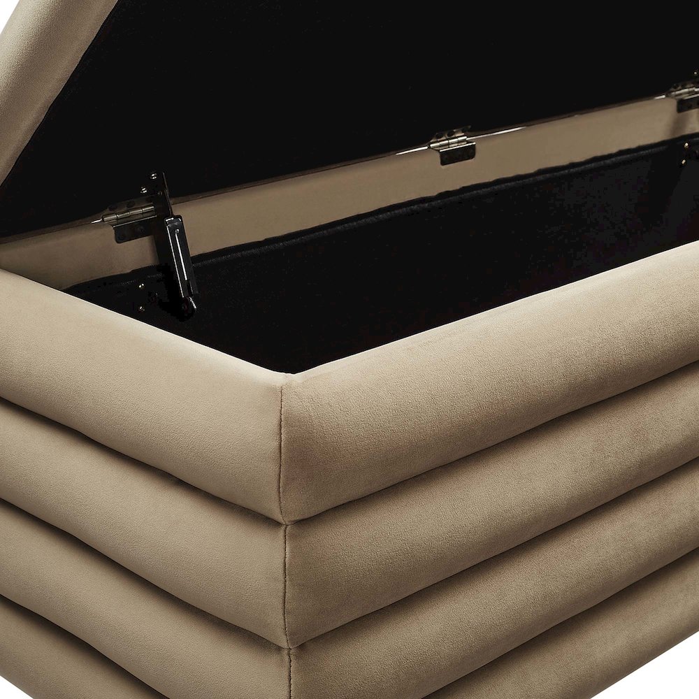 Mezzo Upholstered Performance Velvet Storage Bench. Picture 7