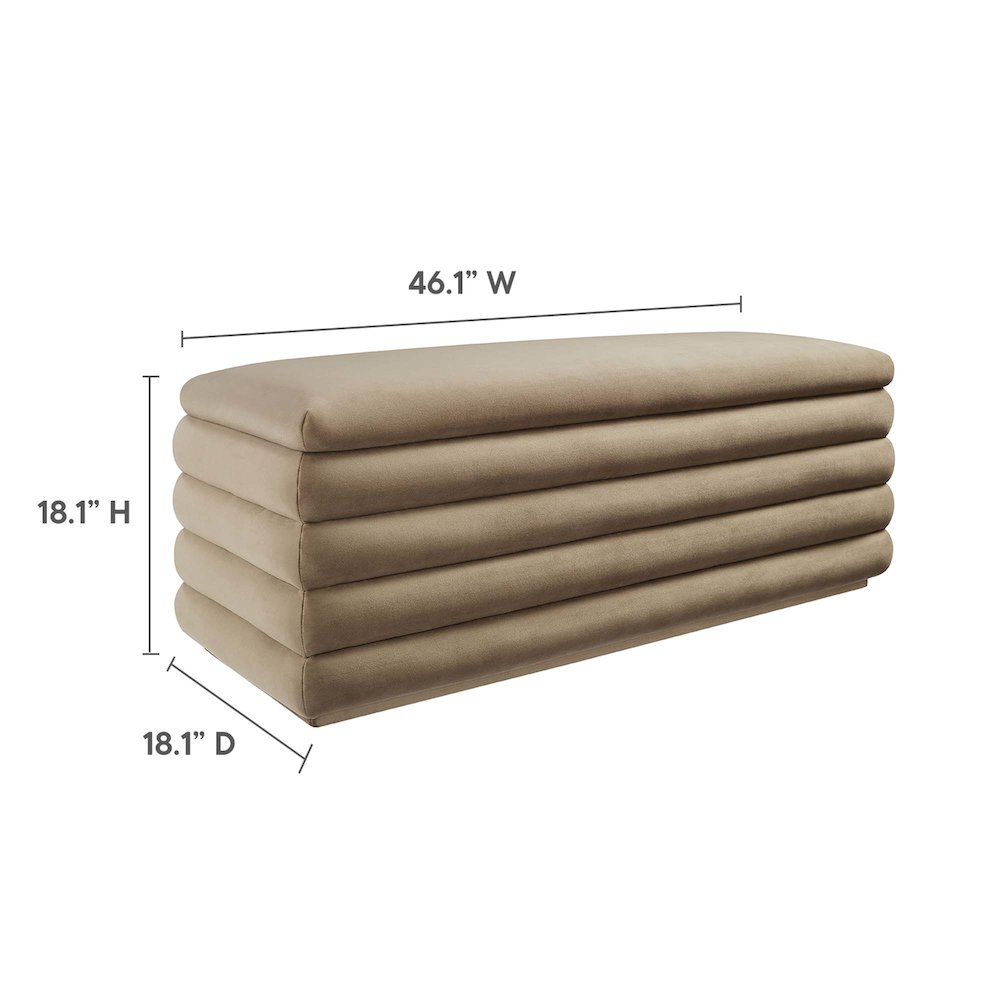 Mezzo Upholstered Performance Velvet Storage Bench. Picture 3