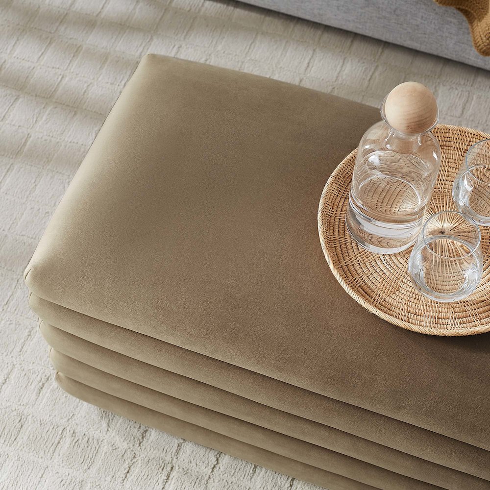 Mezzo Upholstered Performance Velvet Storage Bench. Picture 11