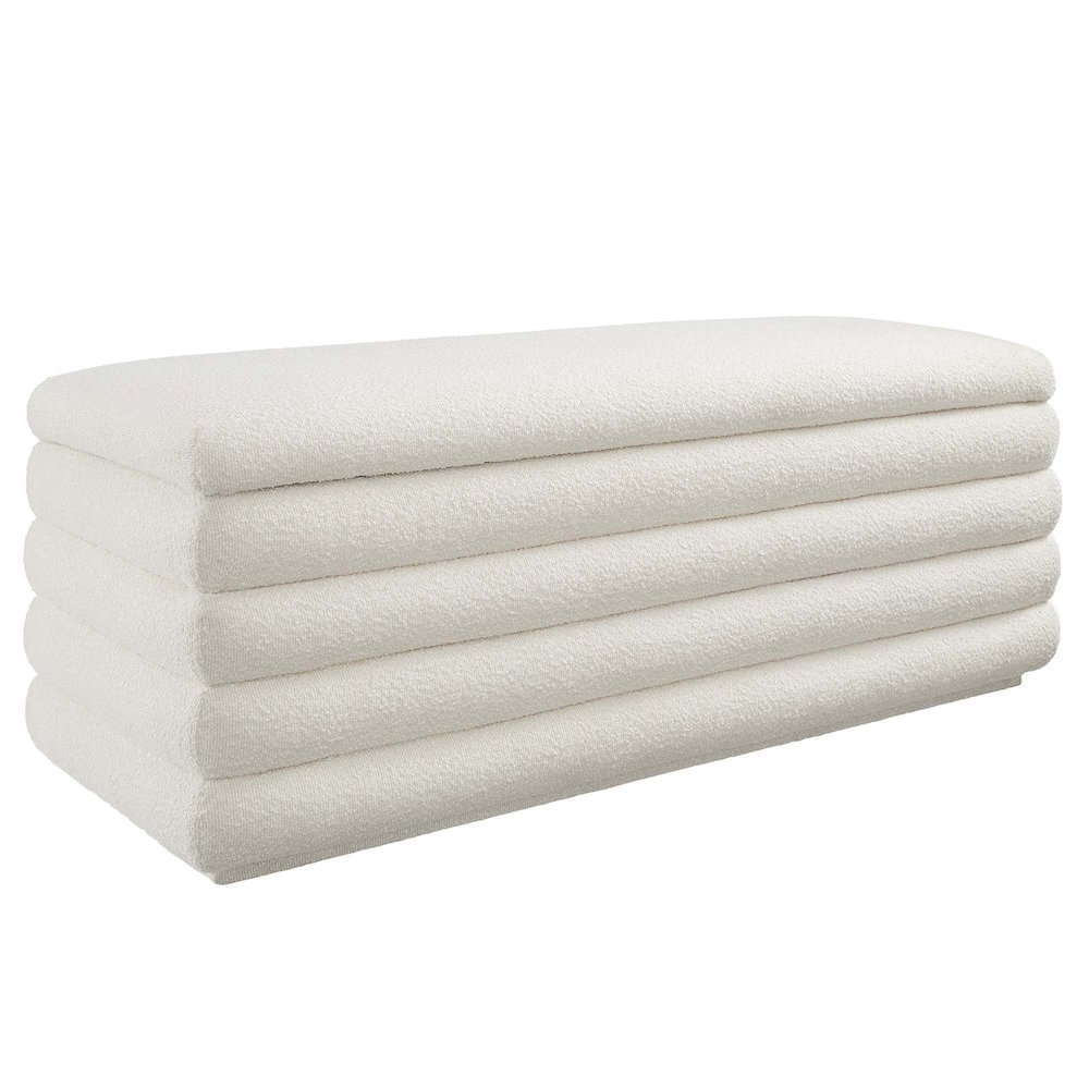 Mezzo Boucle Upholstered Storage Bench. Picture 1