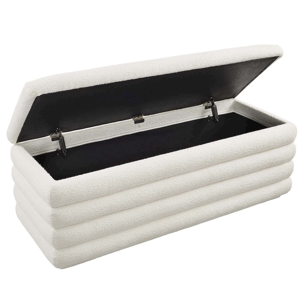 Mezzo Boucle Upholstered Storage Bench. Picture 6