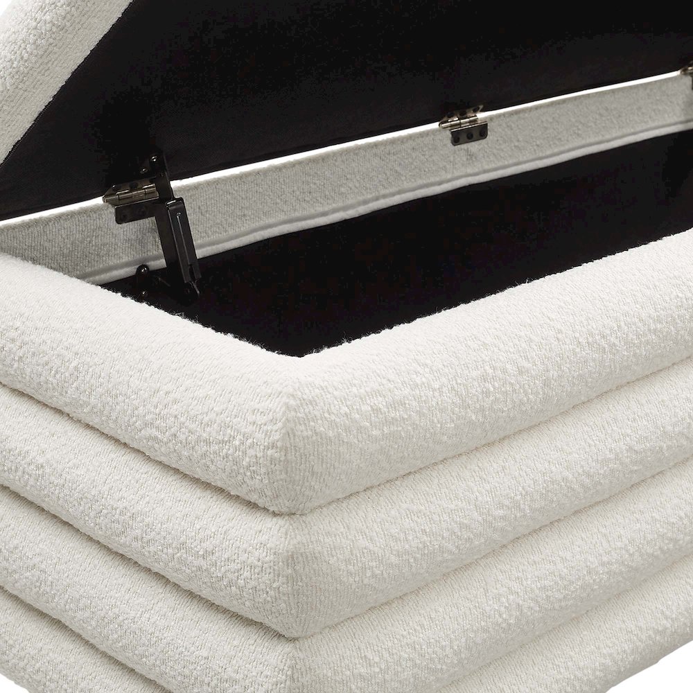 Mezzo Boucle Upholstered Storage Bench. Picture 7