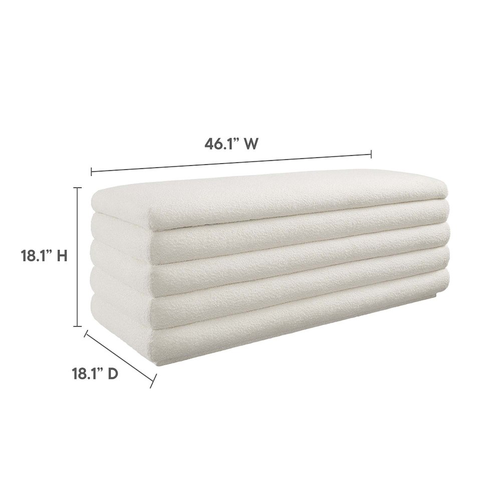 Mezzo Boucle Upholstered Storage Bench. Picture 3