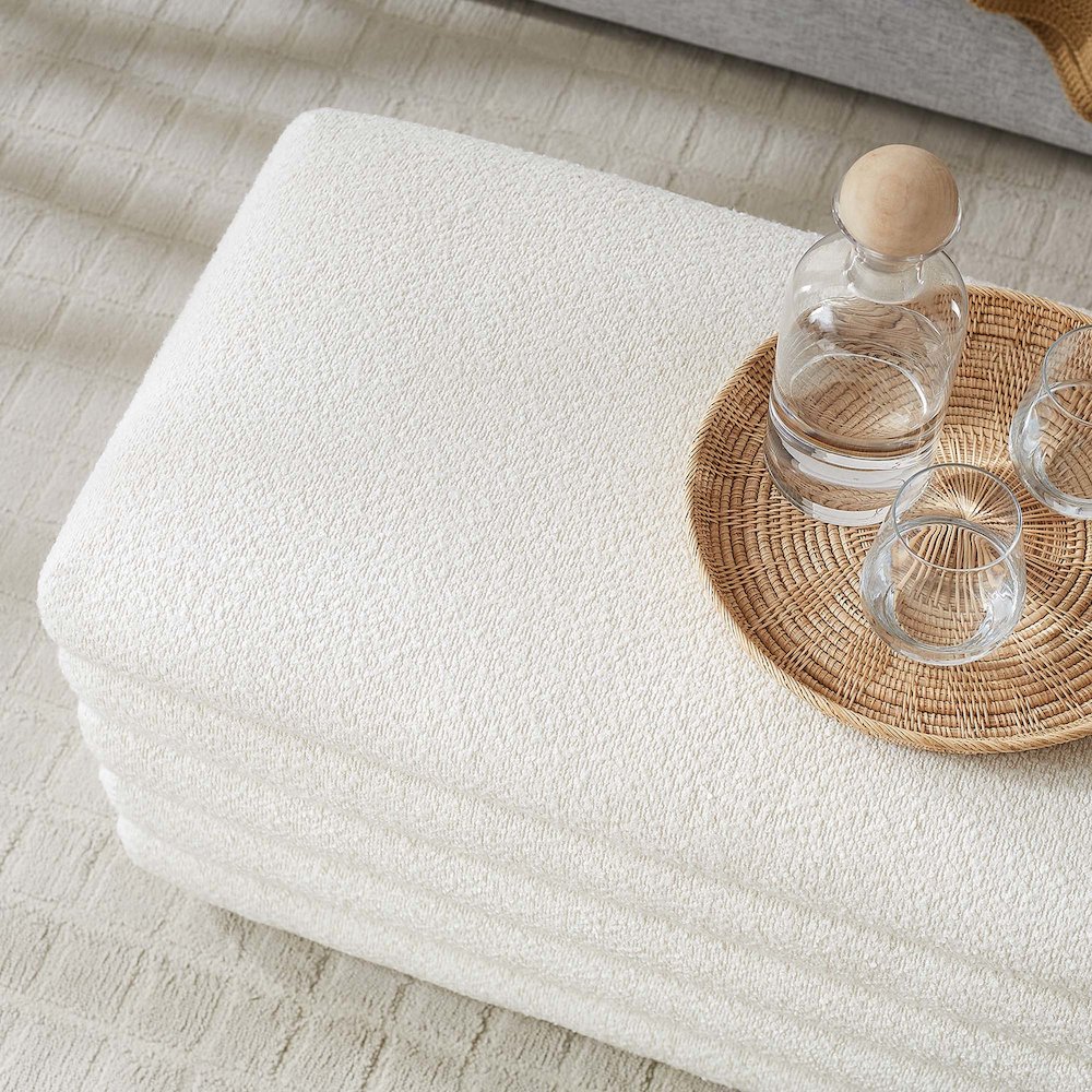 Mezzo Boucle Upholstered Storage Bench. Picture 11