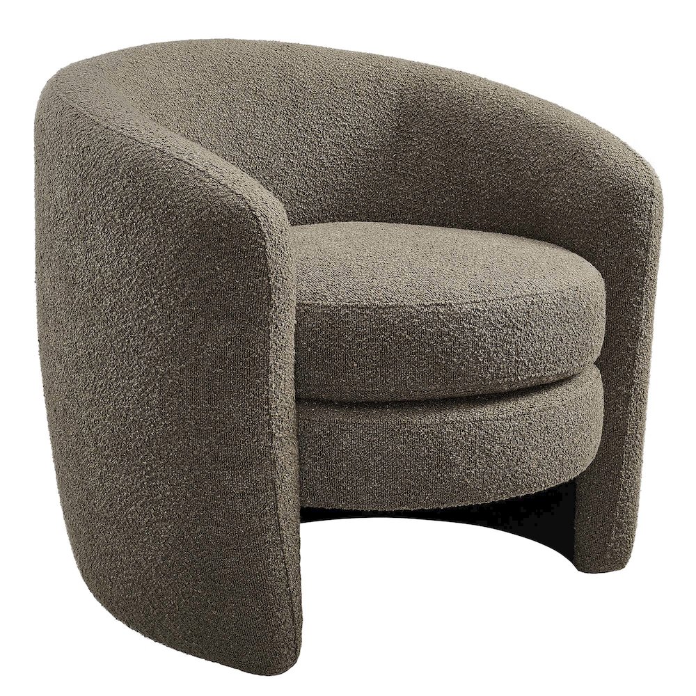 Affinity Upholstered Boucle Fabric Curved Back Armchair. Picture 1