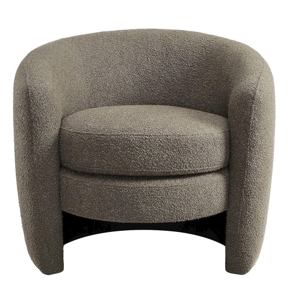 Affinity Upholstered Boucle Fabric Curved Back Armchair. Picture 5