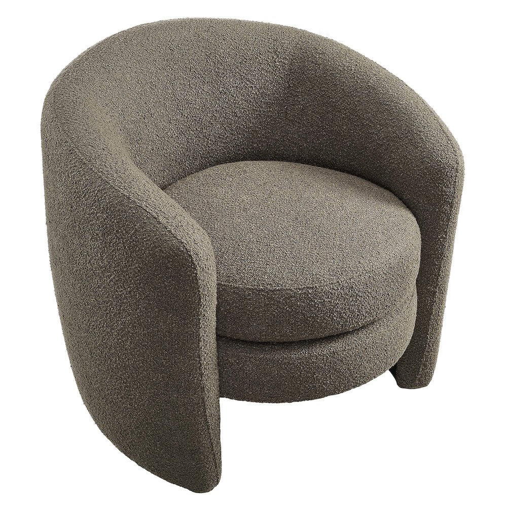 Affinity Upholstered Boucle Fabric Curved Back Armchair. Picture 6