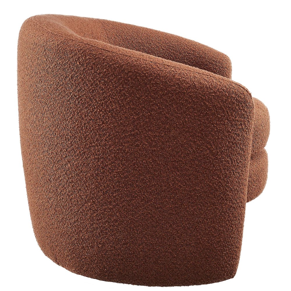 Affinity Upholstered Boucle Fabric Curved Back Armchair. Picture 4