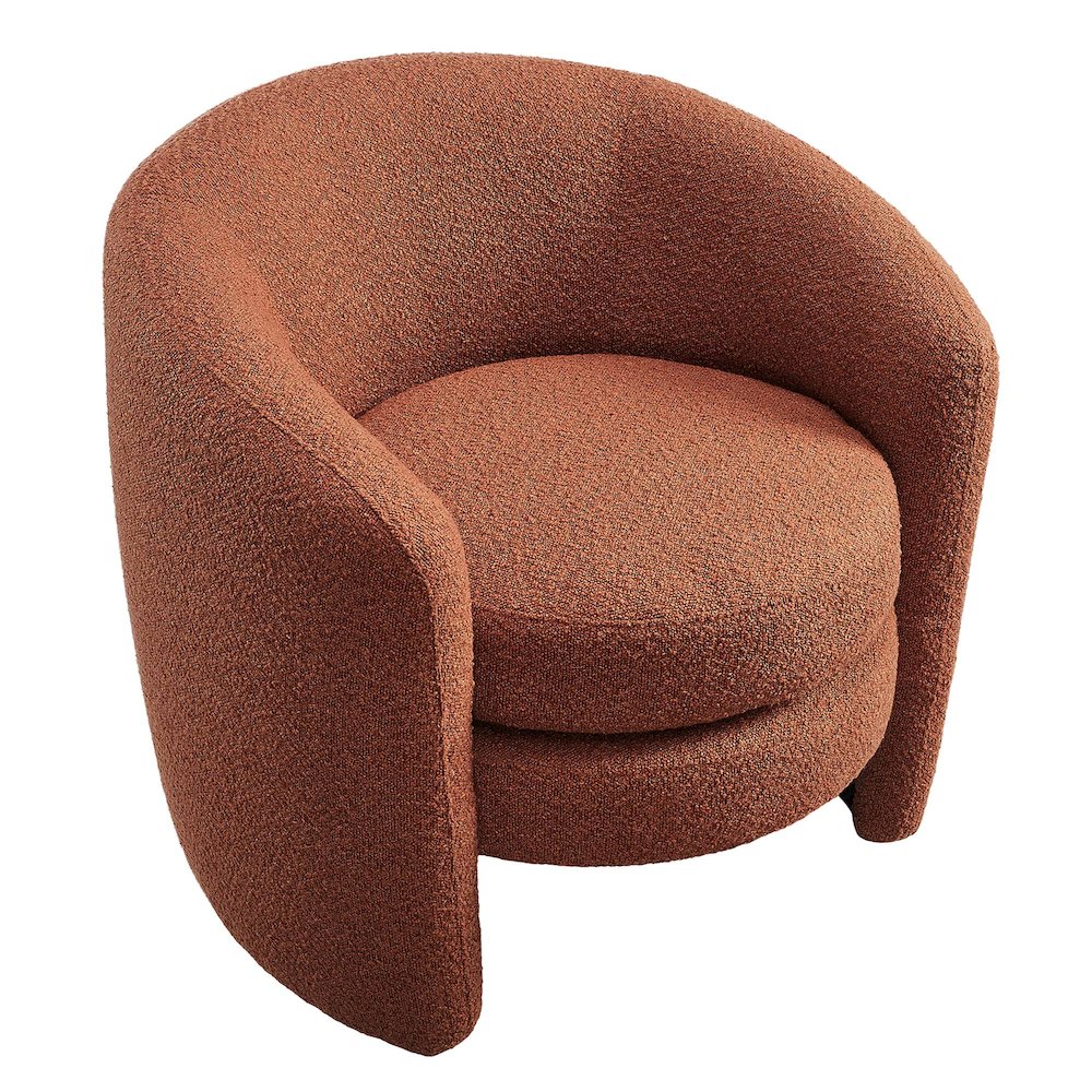 Affinity Upholstered Boucle Fabric Curved Back Armchair. Picture 6