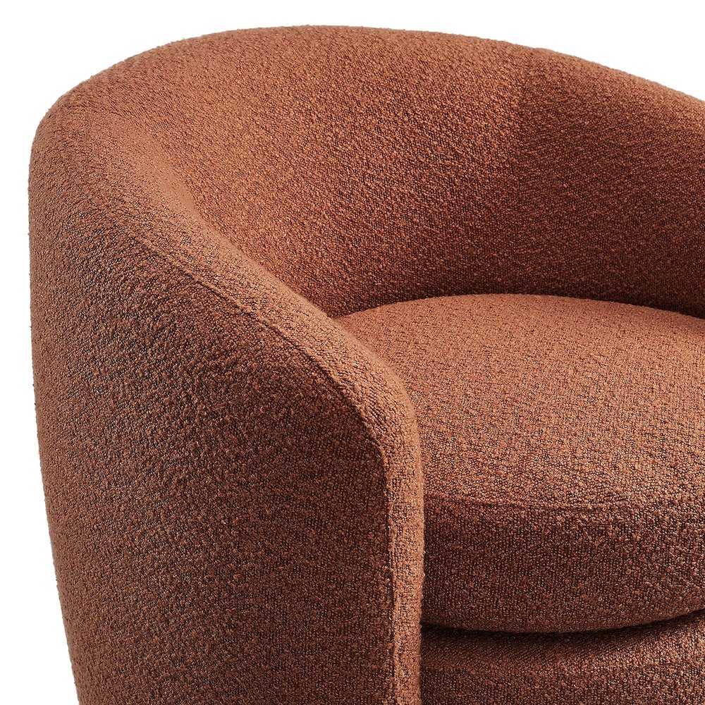 Affinity Upholstered Boucle Fabric Curved Back Armchair. Picture 7
