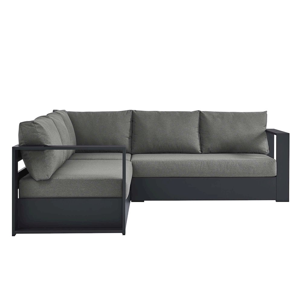 Tahoe 3-Piece Outdoor Patio Powder-Coated Aluminum Sectional Sofa Set. Picture 6