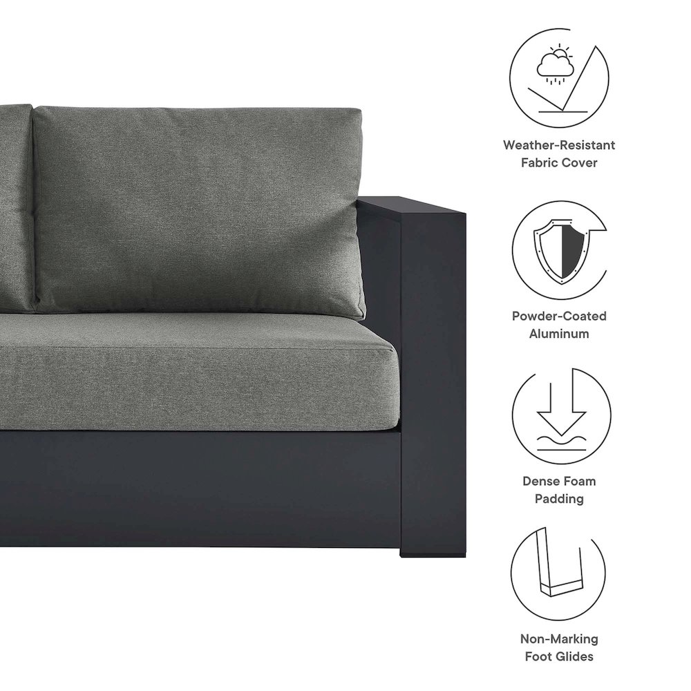 Tahoe 3-Piece Outdoor Patio Powder-Coated Aluminum Sectional Sofa Set. Picture 2