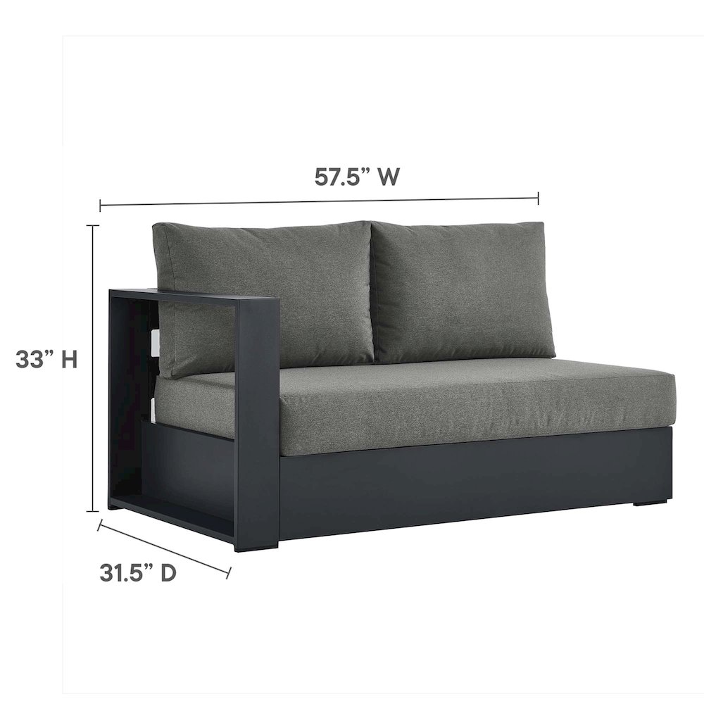 Tahoe 3-Piece Outdoor Patio Powder-Coated Aluminum Sectional Sofa Set. Picture 3