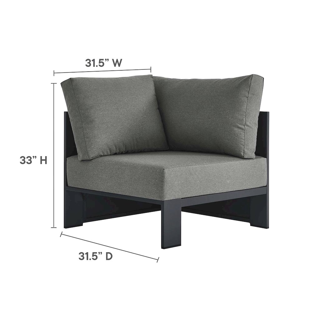 Tahoe 3-Piece Outdoor Patio Powder-Coated Aluminum Sectional Sofa Set. Picture 4