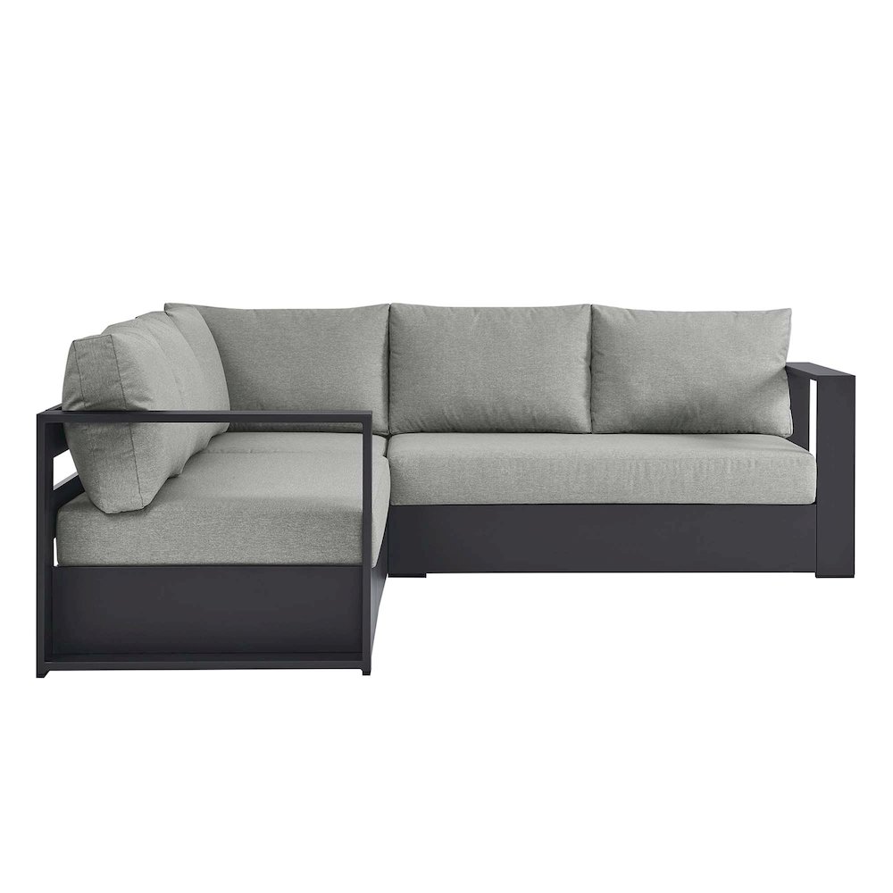 Tahoe 3-Piece Outdoor Patio Powder-Coated Aluminum Sectional Sofa Set. Picture 6