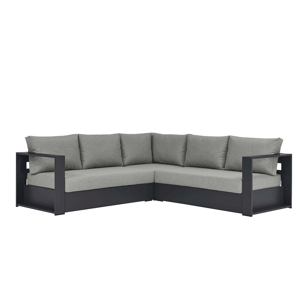 Tahoe 3-Piece Outdoor Patio Powder-Coated Aluminum Sectional Sofa Set. Picture 1