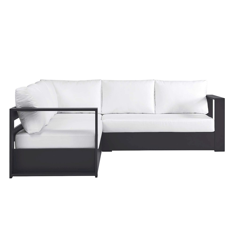 Tahoe 3-Piece Outdoor Patio Powder-Coated Aluminum Sectional Sofa Set. Picture 6