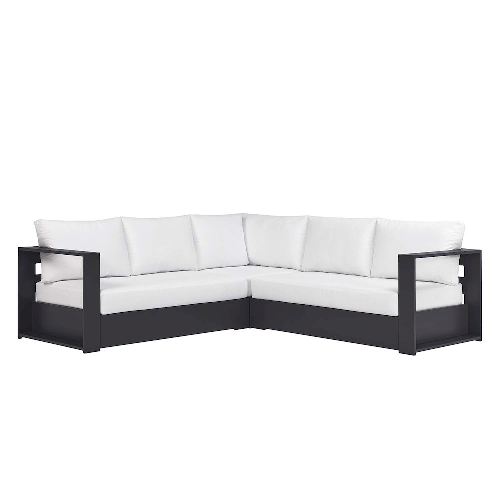 Tahoe 3-Piece Outdoor Patio Powder-Coated Aluminum Sectional Sofa Set. Picture 1