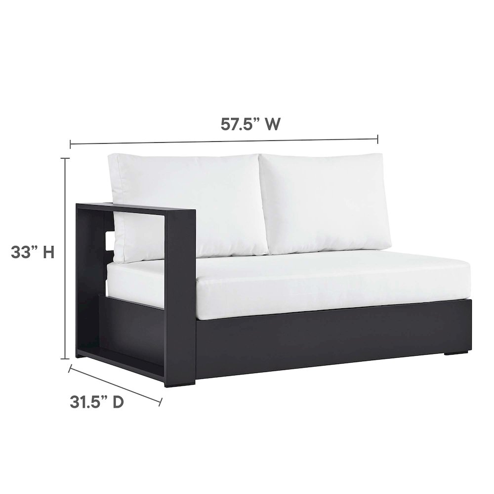 Tahoe 3-Piece Outdoor Patio Powder-Coated Aluminum Sectional Sofa Set. Picture 3
