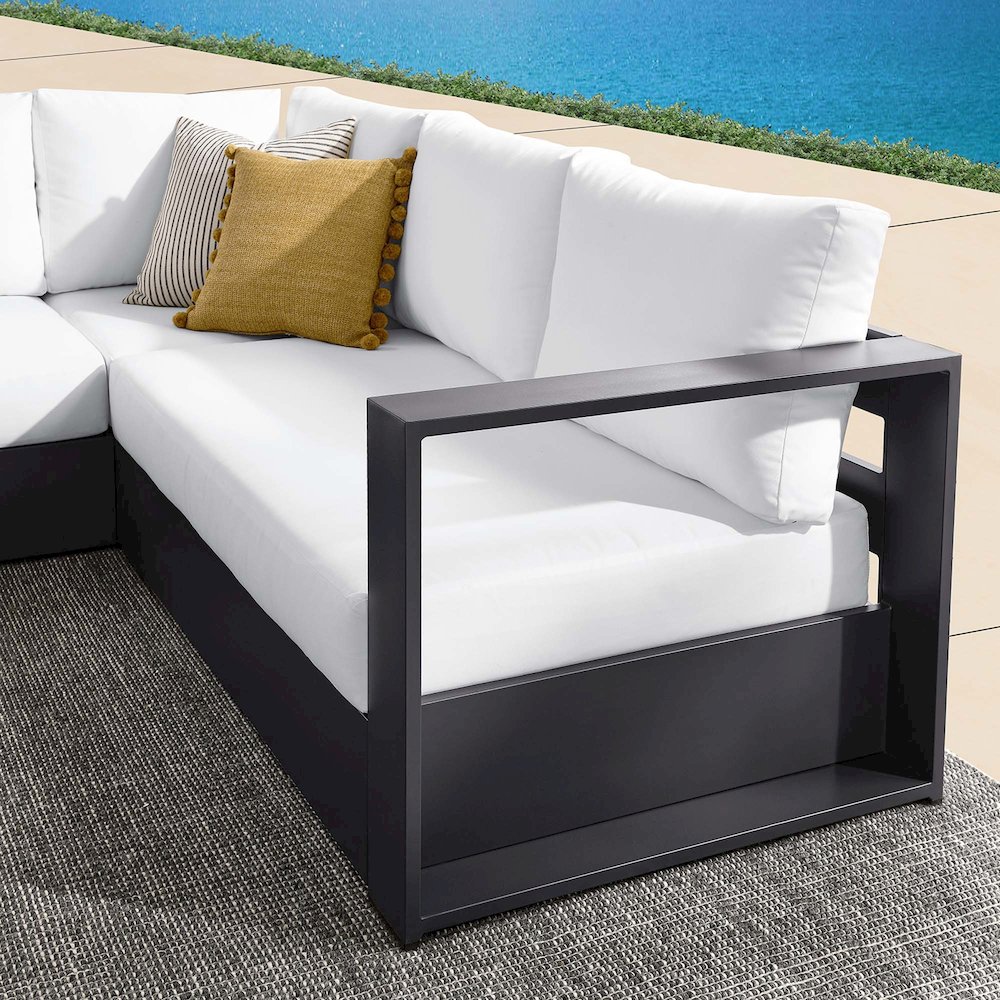 Tahoe 3-Piece Outdoor Patio Powder-Coated Aluminum Sectional Sofa Set. Picture 8