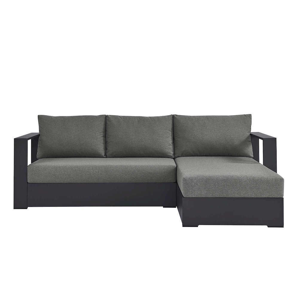 2-Piece Outdoor Powder-Coated Aluminum Right-Facing Chaise Sectional Sofa Set. Picture 5